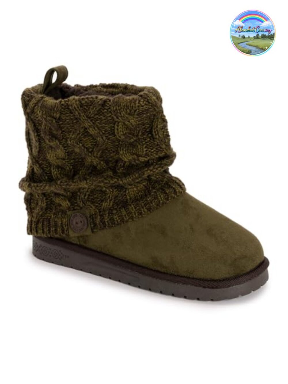 Faux Suede Ankle Bootie with Back Pull Loop and Platform Heel